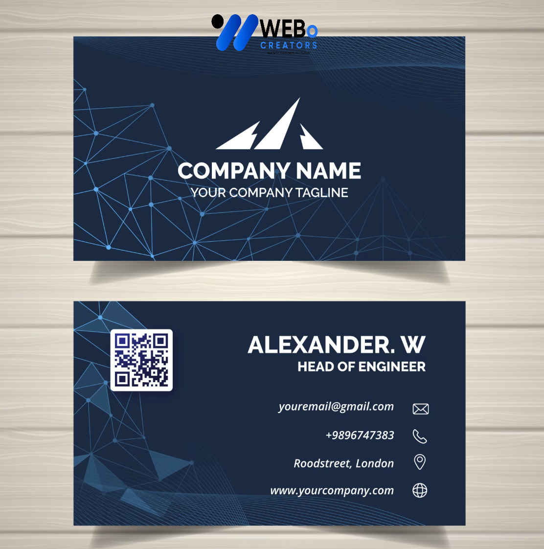 Elegant Professional Business card design with golden stripes Agency in Berlin
